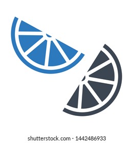 orange slice glyph color vector icon