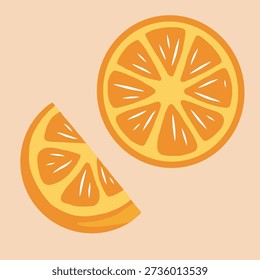 orange slice graphic design illustration
