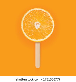 Orangefarbenes Eis, frischer Hintergrund