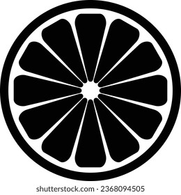 Orange slice icon . Citrus fruit slice vector icon . Lemon slice icon