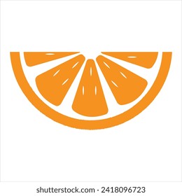orange slice icon design template vector isolated illustration.  Tasty sweet fruit symbol. 1234