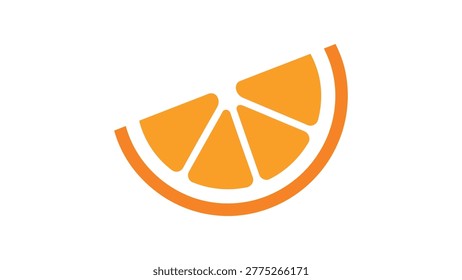 Orange Slice Icon Flat Style Vector Illustration
