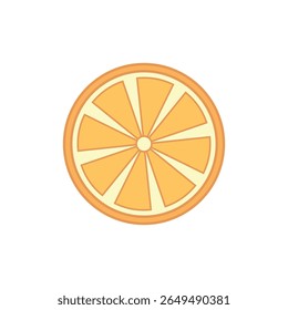 Orange Slice Icon – Flat Vector Illustration of Citrus Fruit