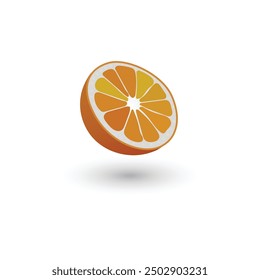 Orange slice icon on a white background. Vector illustration, flat design.