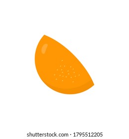 Orange slice icon. Orange peace vector illustration isolated on white. Tasty sweet fruit symbol.