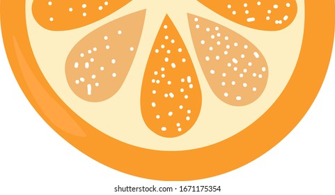 Orange slice, illustration, vector on white background.