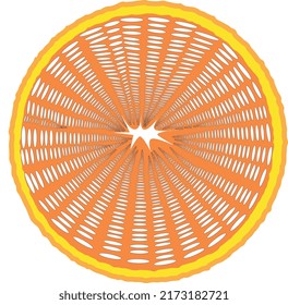 Una rebanada naranja aislada. Ilustración vectorial. Naranja sobre el fondo blanco 