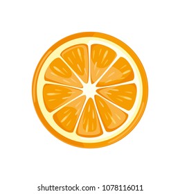 orange slice. juicy fresh fruit on a white background. vector illustration. natural product