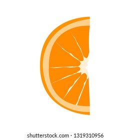 orange slice on white background isolated