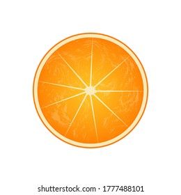 Orange slice on a white background. Flat design.