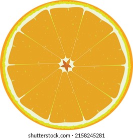 Orangefarbene Scheibe auf weißem Hintergrund