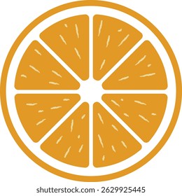 A orange Slice of orange on white background vector