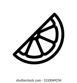 Orange Slice outline icon, line vector sign, linear pictogram isolated on white. Fruit Illustration
