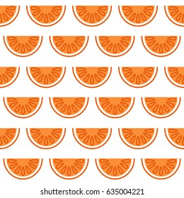Orange slice pattern in flat design. Vector illustration in modern minimal style on neutral background. Good for wallpapers, prints, backgrounds, site & many more
