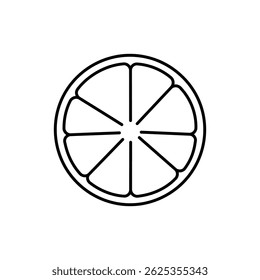 Orange Slice with Radial Segments Representing Freshness and Vitamin C