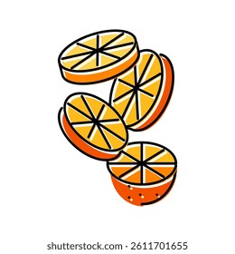 orange slice round fall color icon vector. orange slice round fall sign. isolated symbol illustration