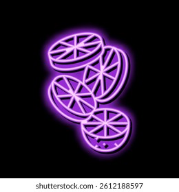 orange slice round fall neon light sign vector. orange slice round fall illustration