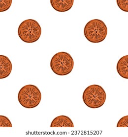 Orange slice seamless hand drawn pattern