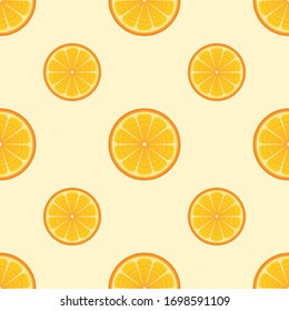 Orange slice seamless pattern background. Repeat background with ripe orange.