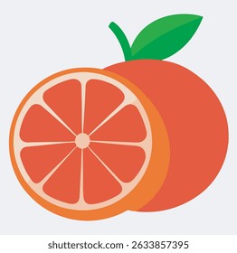 orange and orange slice silhouette vector art illustration