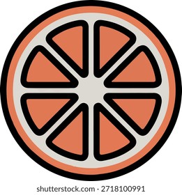 Orange slice silhouette vector citrus fruit flat icon illustration for food design