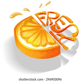 Orange slice with text design