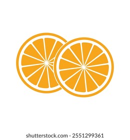 Orange slice vector art illustration on white background