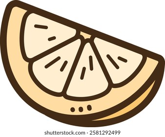 Orange slice vector doodle illustration and graphic