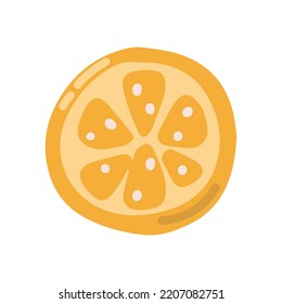 Orange slice, vector flat illustration on white background.