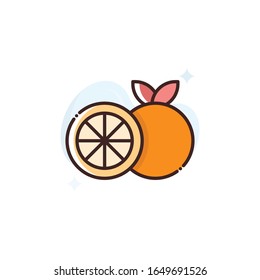 Orange Slice Vector Icon. illustration Style EPS 10 File