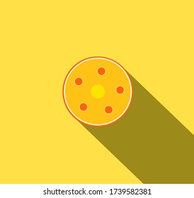 orangefarbene Scheibe. Vector Icon Abbildung. 