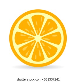 Orange slice vector icon isolated on white background