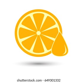 Orange slice vector icon isolated on white background