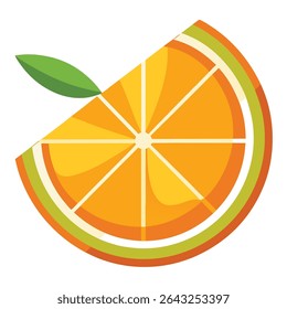 orange slice vector icon on 