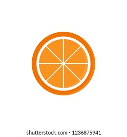 Orange slice vector illustration icon. Summer tropical fruit or autumn, winter, seasonal, holiday fruit for decoration or spice up fall or christmas.
