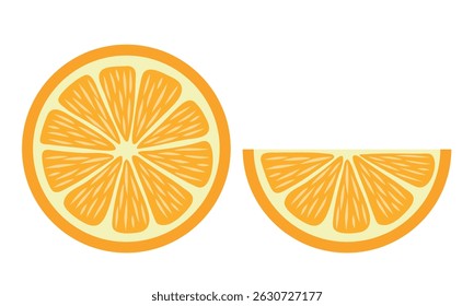 Orange slice. Vector illustration isolated on white background.
