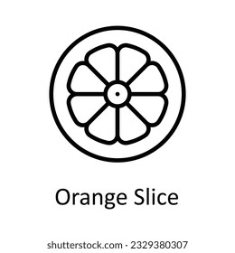 Orange Slice Vector outline Icon Design illustration. Food and Drinks Symbol on White background EPS 10 File 