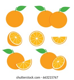 Orange Slice Vector Set. Orange Illustration Fruit Vector Design Stock Image