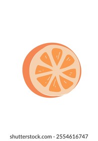 Orange slice with vibrant color, vector art