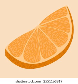 orange slice well detailed, vector illustration, icon, symbol, badge