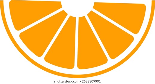 

Orange sliced icon. half chopped orange fruit. healthy food symbol.  fresh produce symbol
