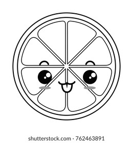 orange sliced kawaii character