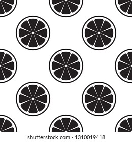 Orange sliced. seamless pattern silhouette orange on white background. EPS 10. Vector illustration