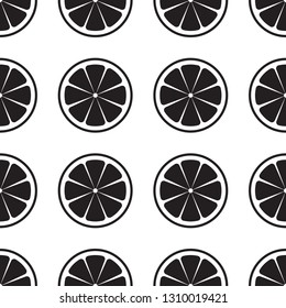 Orange sliced. seamless pattern silhouette orange on white background. EPS 10. Vector illustration