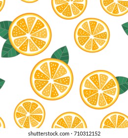 orange sliced seamless pattern and vector