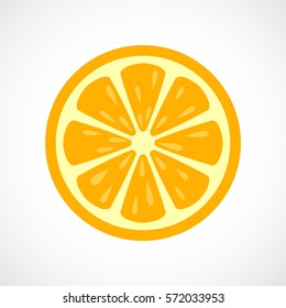 Orange sliced vector icon illustration isolated on white background. Orange cut vector eps clip art.
