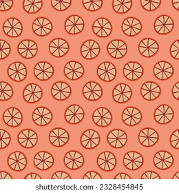 Orange Slices in Orange Background Pattern