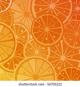 Orange slices background, vector