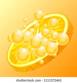 Orange slices with drops juice