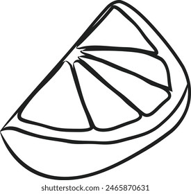 Orange slices line art are suitable for children's coloring books